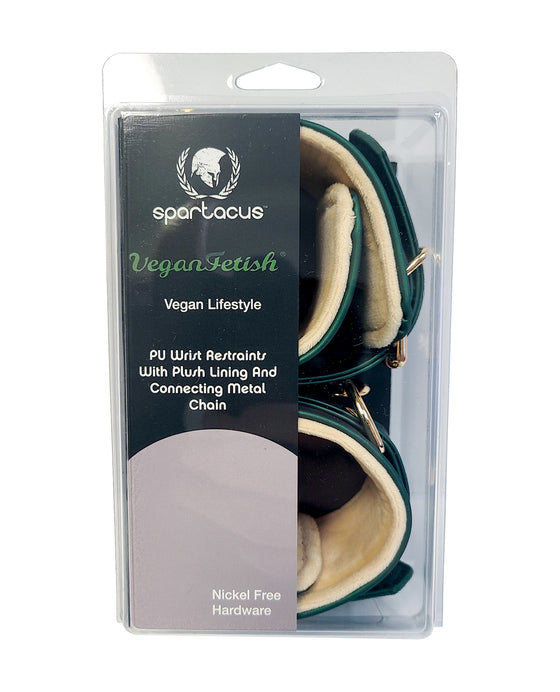 Spartacus PU Wrist Cuffs w/Plush Lining - Green