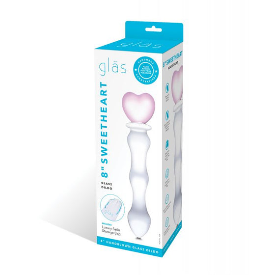 Glas 8" Sweetheart Glass Dildo - Pink/Clear