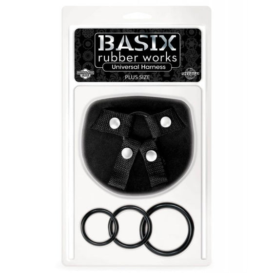 Basix Rubber Works Universal Harness Plus Size - Black
