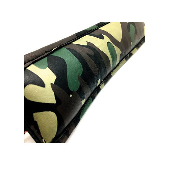 Sensual Sin Leather Padded Ankle Cuffs - Camo Piping