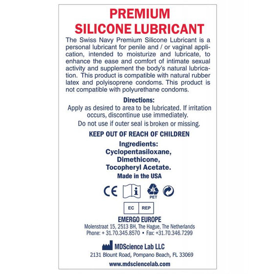 Swiss Navy Lube Silicone - 8 oz