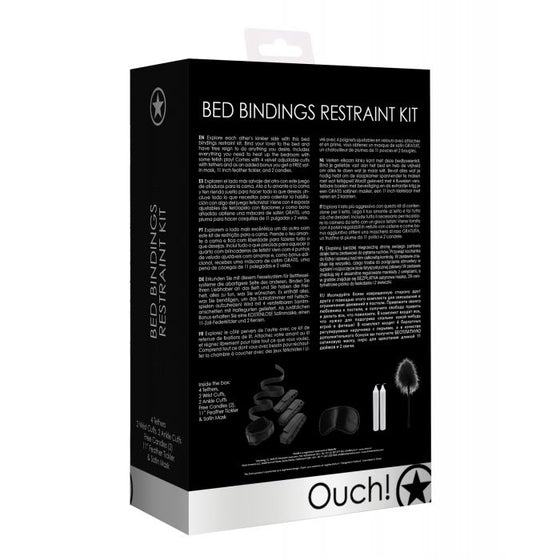 Shots Ouch Bed Bindings Restraint Kit - Black