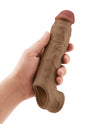 Shaft Flexskin Liquid Silicone 8.8" Vibrating Sheath - Oak