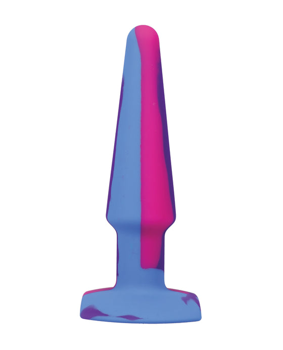 A Play 5" Groovy Silicone Anal Plug - Multicolor/Pink