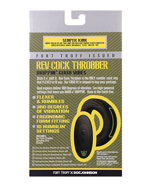 Fort Troff Rev Cock Throbber Vibrating Cock Ring -  Large, Black