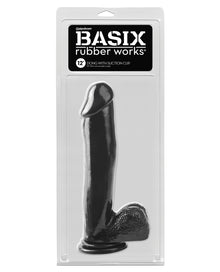  Basix Rubber Works 12" Dong w/Suction Cup - Black