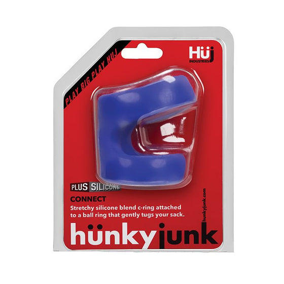 Hunky Junk Connect Cock Ring w/Balltugger - Cobalt