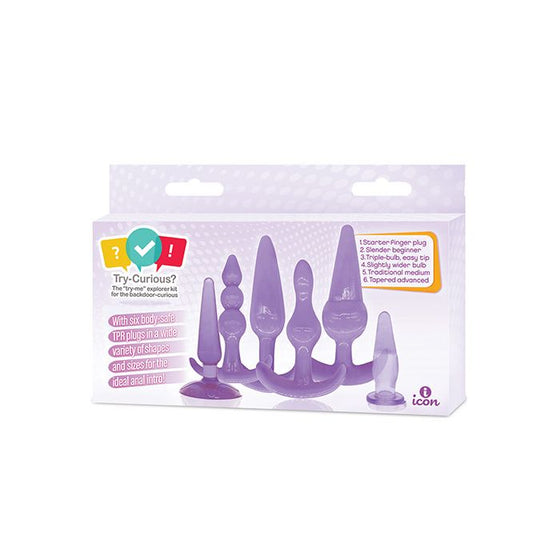 Try-Curious Anal Plug Kit - Purple