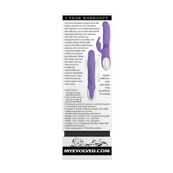 Evolved Thick & Thrust Bunny Dual Stim Rechargeable - Purple
