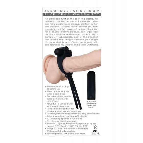 Zero Tolerance Black Tie Affair Cock Ring - Black