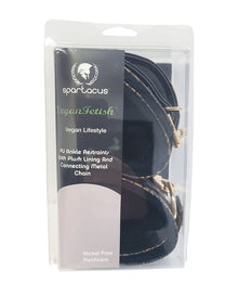  Spartacus Faux Fur Lining Ankle Restraints - Brown Floral Print