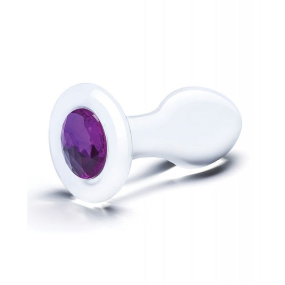 Glas 3.5" Bling Bling Glass Butt Plug - Clear