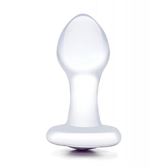 Glas 3.5" Bling Bling Glass Butt Plug - Clear