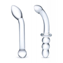  Glas 2 pc G-Spot Pleasure Glass Dildo Set - Clear