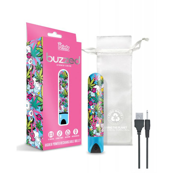 Buzzed 3.5" Rechargeable Bullet - Stoner Chick Blue