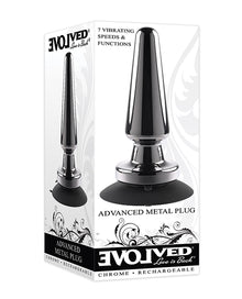  Evolved Advanced Vibrating Rechargeable Metal Plug - Black