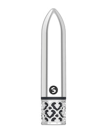  Shots Royal Gem Glamour Rechargeable Bullet - Silver