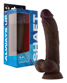  Shaft Model C Flexskin Liquid Silicone 9.5" Curved Dong w/Balls - Mahogany