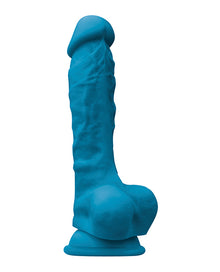  Colours Pleasures 7" Dong w/Balls & Suction Cup - Blue