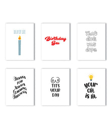  Everyday Pack Naughty Greeting Card - Variety Pack Of 6