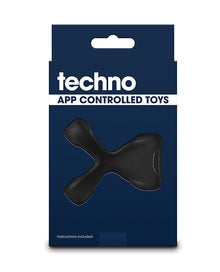  Techno Strobe App Controlled Vibrating Cock Ring - Black