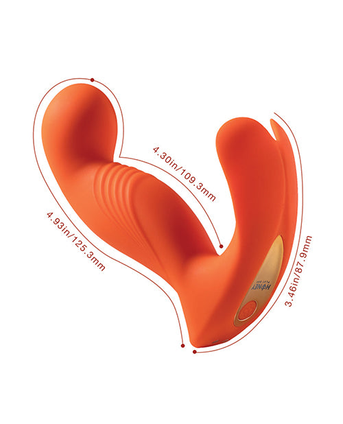 Crave 3 G-Spot Vibrator with Rotating Massage Head & Clit Tickler - Orange