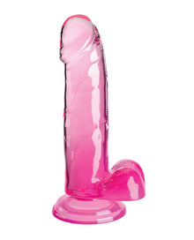  King Cock Clear 7" Cock w/Balls - Pink