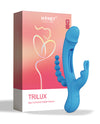 Trilux Kinky Finger Rabbit Vibrator w/Anal Beads - Blue