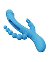 Trilux Kinky Finger Rabbit Vibrator w/Anal Beads - Blue