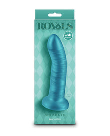  Royals 6" Charlie Curved Dildo - Metallic Teal