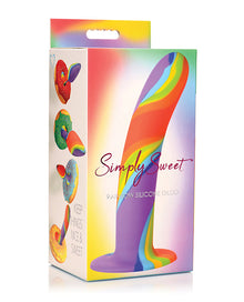  Curve Toys Simply Sweet Rainbow Silicone Dildo