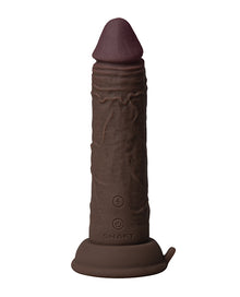  Shaft Flexskin Liquid Silicone 6.5" Vibrating Dong - Mahogany