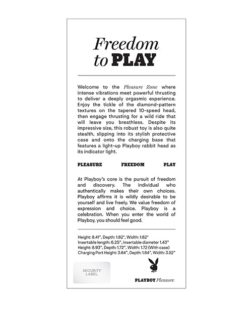 Playboy Pleasure Pleasure Zone Vibrator - 2 AM Black