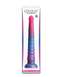  Colours Stacked 12" Dildo - Pink/Blue
