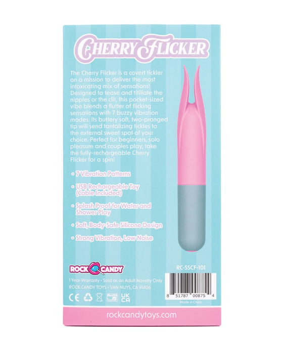 Rock Candy Cherry Flicker Clit Tickler - Pink/Grey