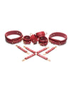 Master Series Crimson Captive Thigh, Wrist, Ankle Hog Tie Restraints - Red