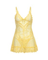 Valentine Lacey Babydoll w/G-String - Pale Banana 1X/2X