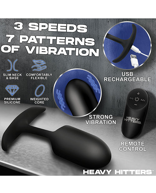 Heavy Hitters - Vibrating Weighted Silicone Anal Plug - Large