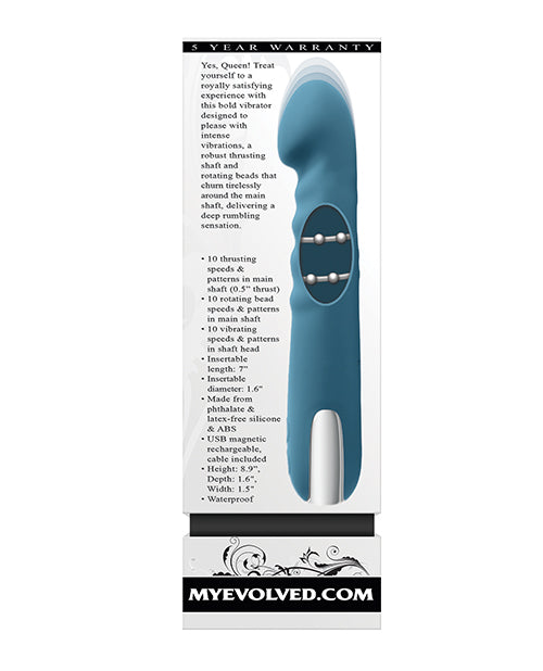 Evolved Queen of All Trades Thrusting & Rotating Vibrator - Teal