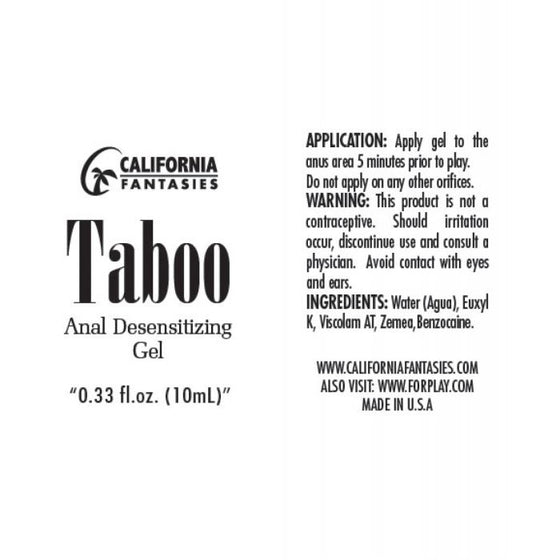 Taboo Anal Desensitizing Cream - 10 ml Pillow Bowl of 72