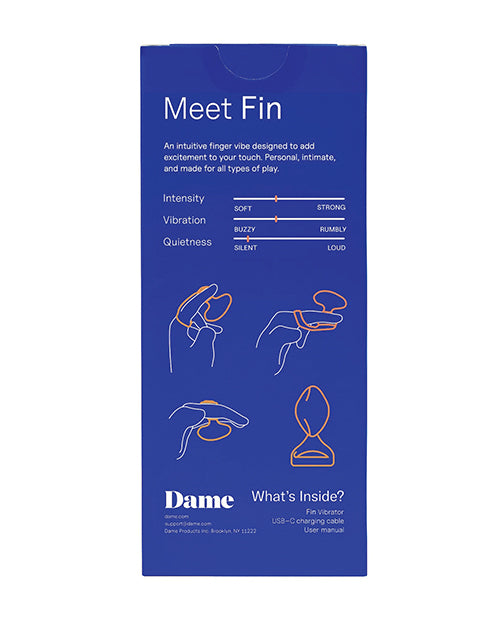 Dame Fin 2.0 Finger Vibrator - Citrus