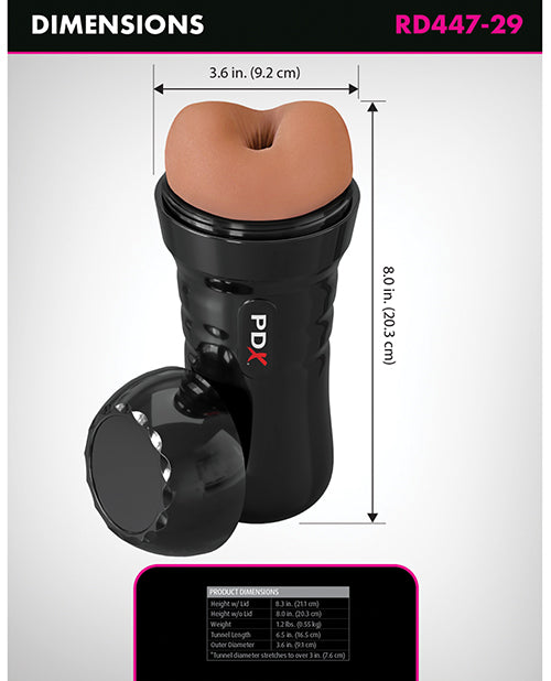 PDX Extreme Wet Bussies Super Bangin' Butthole Stroker - Brown