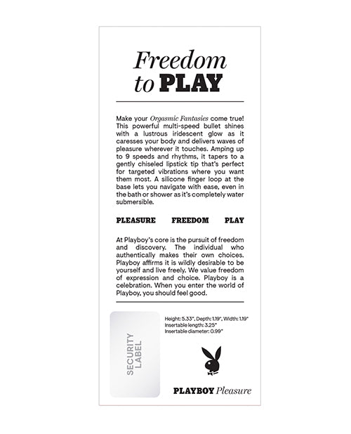 Playboy Pleasure Orgasmic Fantasy Bullet - White