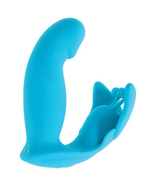  Evolved Spread Your Wings Rabbit Vibrator - Blue