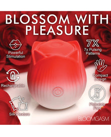  Bloomgasm Pulsing Petals Throbbing Rose Stimulator - Red