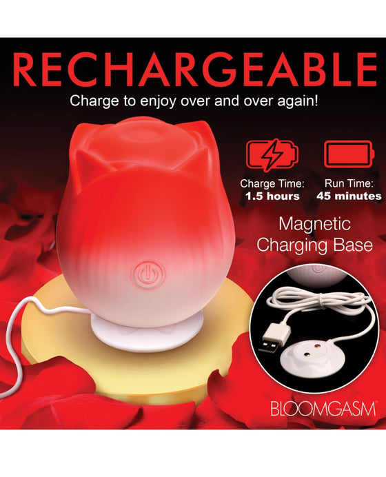 Bloomgasm Pulsing Petals Throbbing Rose Stimulator - Red