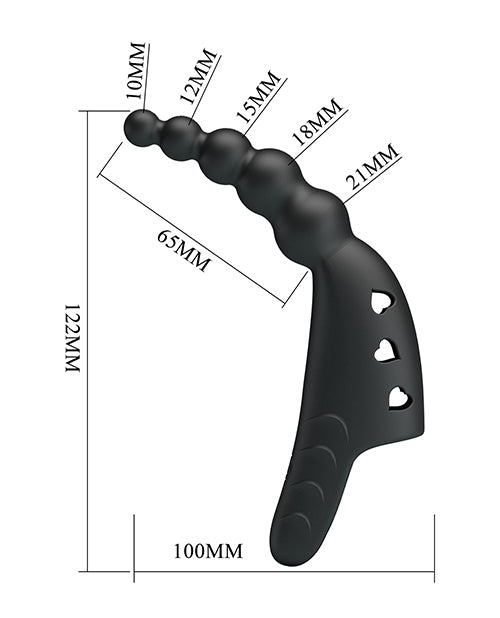 Pretty Love Jordin Beaded Finger Vibe - Black