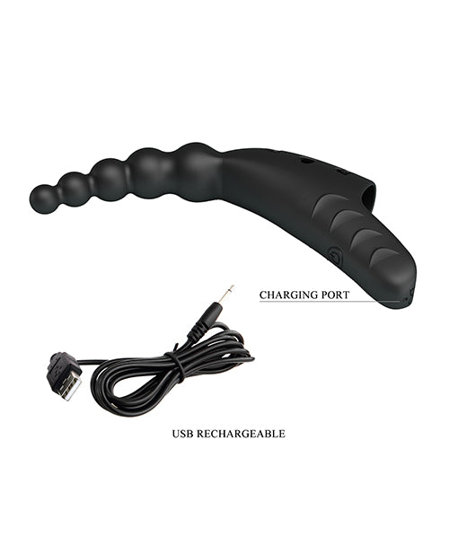 Pretty Love Jordin Beaded Finger Vibe - Black