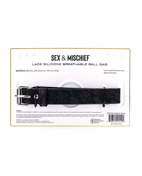 Sex & Mischief Lace Silicone Breathable Ball Gag