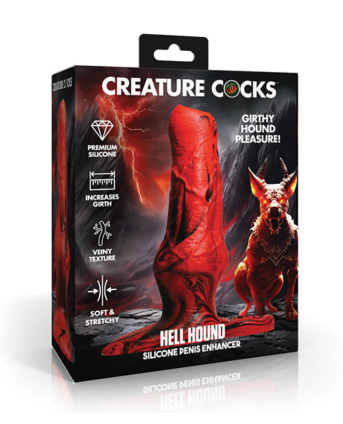 Creature Cocks Hellhound Silicone Penis Enhancer - Red/Black